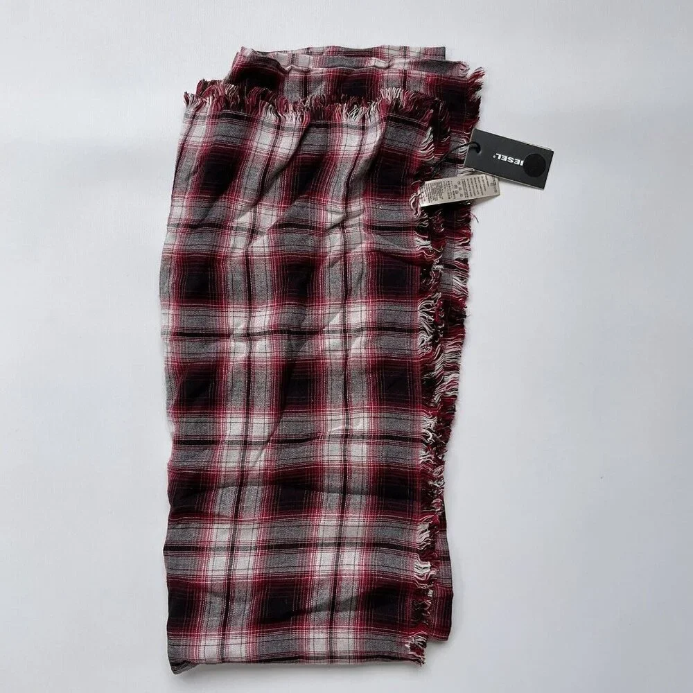 $88 Diesel Men’s\Women's Scheck Scarf Black/Red